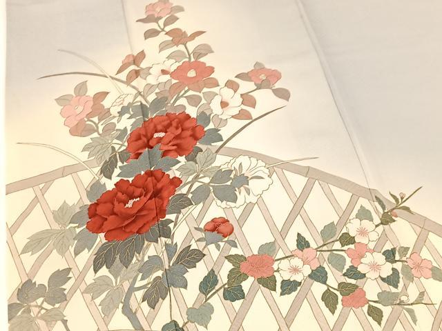 平和屋着物■訪問着 籬花文 暈し染め 金彩 正絹 逸品 BAAW2253yc
