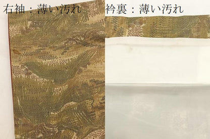 平和屋着物■上質な紬 重ね山風景文 正絹 逸品 BAAW2265yc