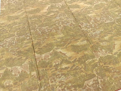 平和屋着物■上質な紬 重ね山風景文 正絹 逸品 BAAW2265yc