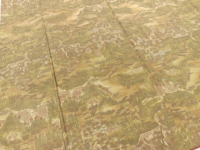 平和屋着物■上質な紬 重ね山風景文 正絹 逸品 BAAW2265yc