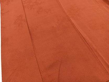 平和屋着物■上質な色無地 楓地文 赤丹色 正絹 逸品 BAAW2269yc