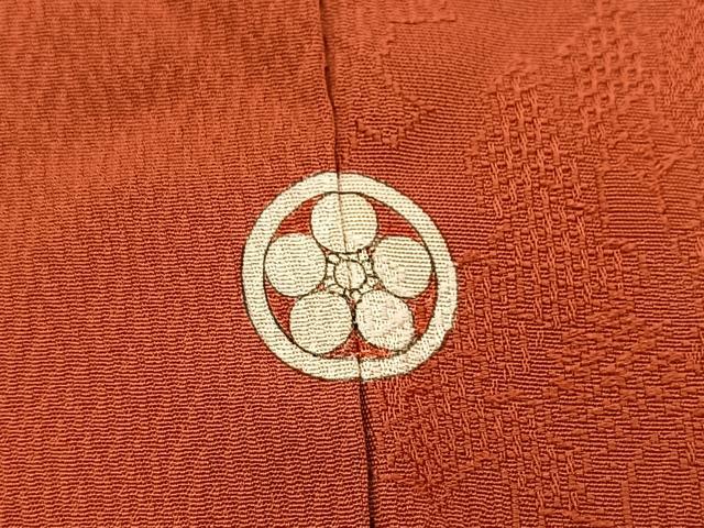 平和屋着物■上質な色無地 楓地文 赤丹色 正絹 逸品 BAAW2269yc