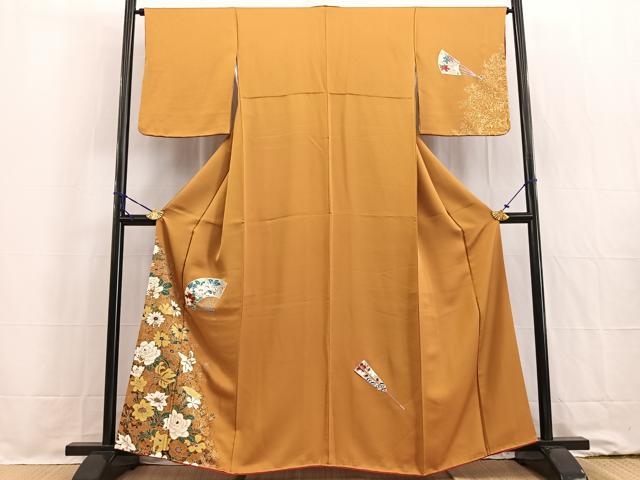 平和屋着物■訪問着 扇面花文 金銀彩 正絹 逸品 BAAW2271yc