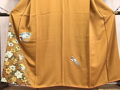 平和屋着物■訪問着 扇面花文 金銀彩 正絹 逸品 BAAW2271yc