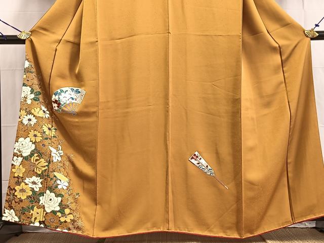 平和屋着物■訪問着 扇面花文 金銀彩 正絹 逸品 BAAW2271yc