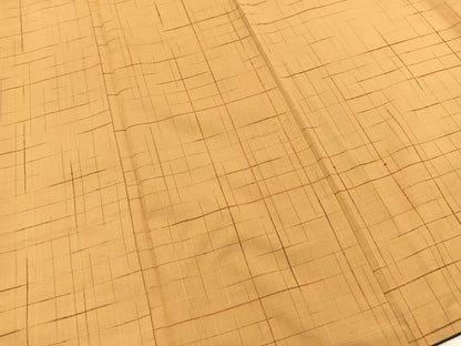 平和屋着物■上質な紬 格子柄 正絹 逸品 BAAW2272yc