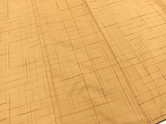 平和屋着物■上質な紬 格子柄 正絹 逸品 BAAW2272yc
