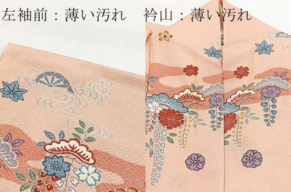 平和屋着物■訪問着 流水花蝶文 銀彩 正絹 逸品 BAAW2273yc