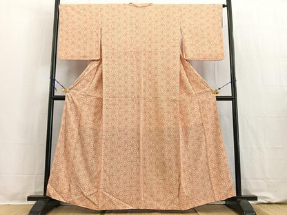 平和屋着物■上質な小紋 麻の葉文様 正絹 逸品 BAAW2276yc