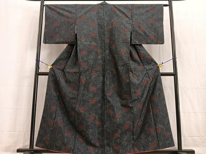 平和屋着物■本場大島紬 亀甲花文 正絹 逸品 BAAW2287yc
