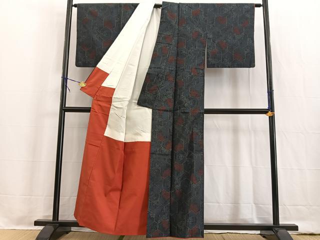 平和屋着物■本場大島紬 亀甲花文 正絹 逸品 BAAW2287yc