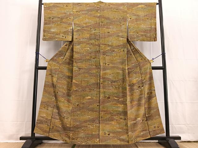 平和屋着物■上質な小紋 ろうけつ染め 風景文 正絹 逸品 BAAW2289yc
