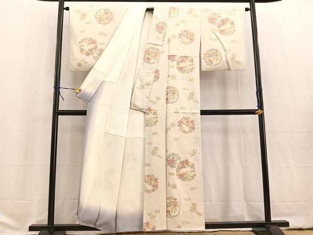 平和屋着物■上質な小紋 風景花丸文 金彩 正絹 逸品 BAAW2303yc