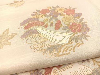 平和屋着物■上質な小紋 風景花丸文 金彩 正絹 逸品 BAAW2303yc