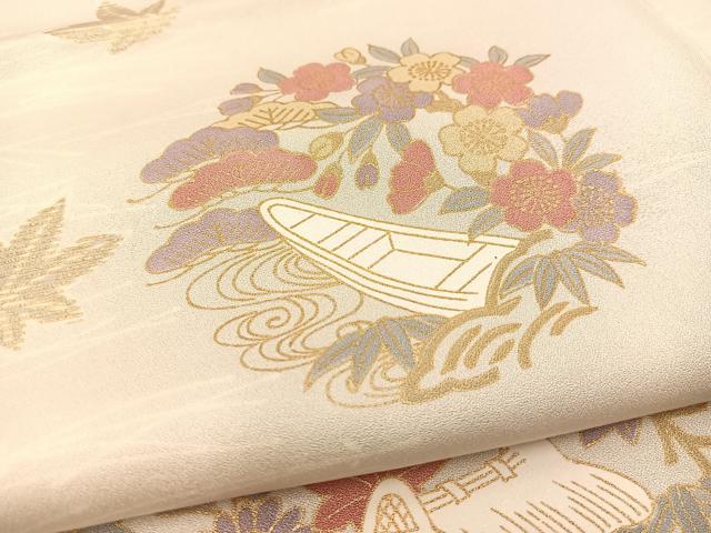 平和屋着物■上質な小紋 風景花丸文 金彩 正絹 逸品 BAAW2303yc