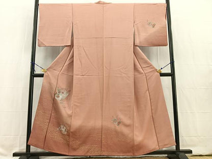 平和屋着物■中国三大刺繍 スワトウ刺繍 汕頭刺繍 訪問着 破れ色紙花文 暈し染め 金彩 正絹 逸品 BAAW2305yc