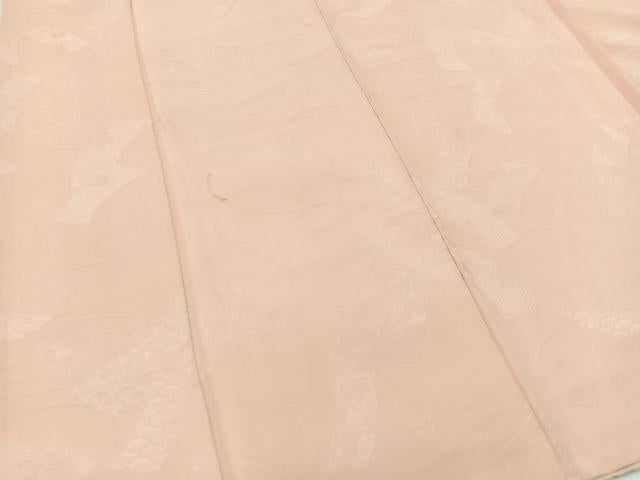 平和屋着物■上質な色無地 短冊地紋 水柿色 やまと誂製 正絹 逸品 BAAW2316yc