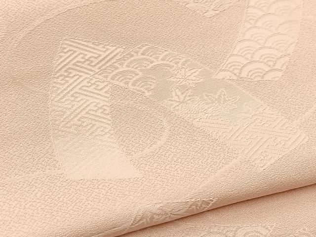 平和屋着物■上質な色無地 短冊地紋 水柿色 やまと誂製 正絹 逸品 BAAW2316yc