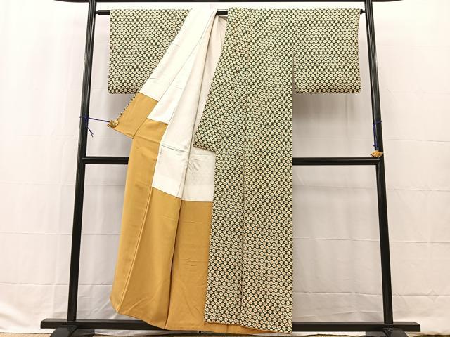 平和屋着物■上質な小紋 型染め 椿 正絹 逸品 BAAW2319yc
