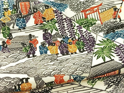 平和屋着物■上質な小紋 型染め 切嵌人物文 正絹 逸品 BAAW2323yc