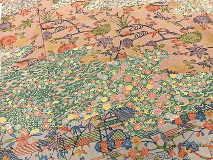 平和屋着物■訪問着 型染め 切嵌風景文 正絹 逸品 BAAW2327yc
