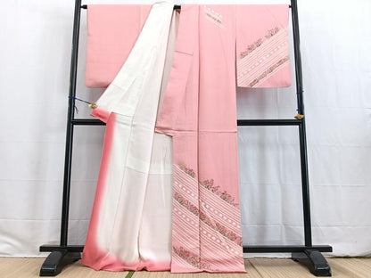 平和屋着物■訪問着 絞り 草花文 正絹 逸品 BAAW2343yc