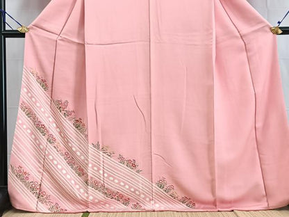 平和屋着物■訪問着 絞り 草花文 正絹 逸品 BAAW2343yc