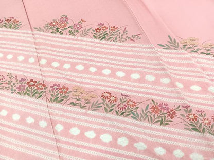 平和屋着物■訪問着 絞り 草花文 正絹 逸品 BAAW2343yc
