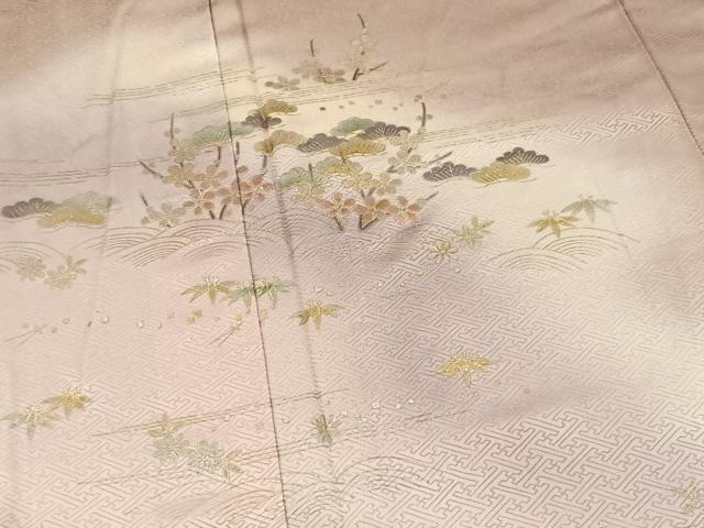 平和屋着物■訪問着 松竹梅 暈し染め 金銀彩 正絹 逸品 BAAW2345yc