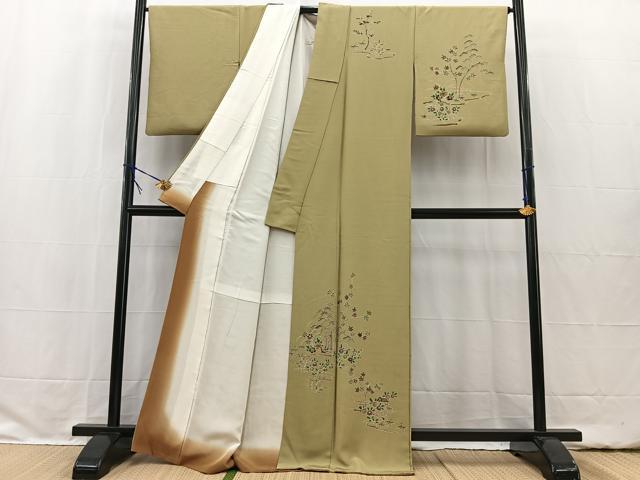 平和屋着物■訪問着 風景花文 正絹 逸品 BAAW2365yc