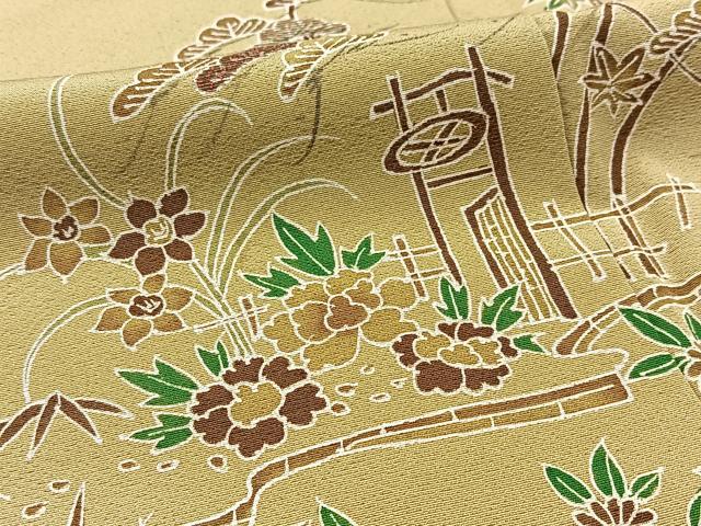 平和屋着物■訪問着 風景花文 正絹 逸品 BAAW2365yc