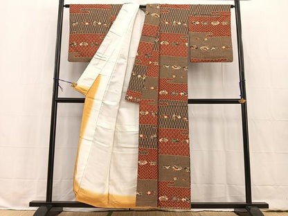 平和屋着物■三田村環 小紋 吉祥地紙花文 金彩 正絹 逸品 BAAW2367yc