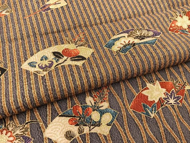 平和屋着物■三田村環 小紋 吉祥地紙花文 金彩 正絹 逸品 BAAW2367yc