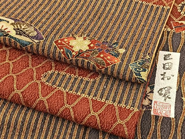 平和屋着物■三田村環 小紋 吉祥地紙花文 金彩 正絹 逸品 BAAW2367yc