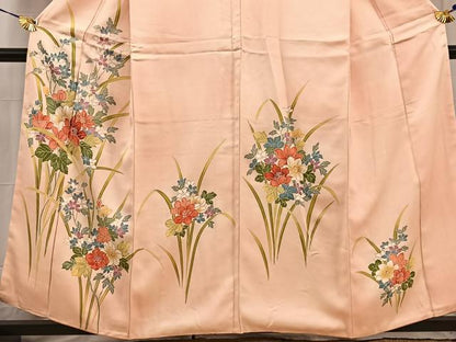 平和屋着物■訪問着 刺繍 草花文 暈し染め 金彩 正絹 逸品 BAAW2368yc