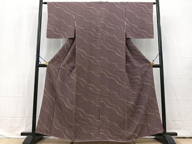 平和屋着物■上質な小紋 流線文 正絹 逸品 BAAW2375yc