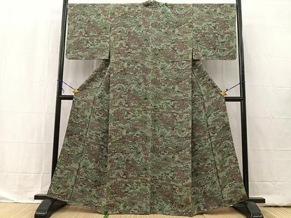 平和屋着物■上質な小紋 風景花文 正絹 逸品 BAAW2379yc
