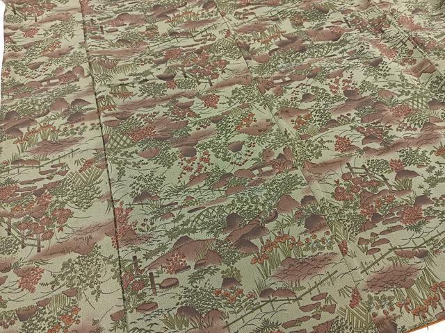 平和屋着物■上質な小紋 風景花文 正絹 逸品 BAAW2379yc