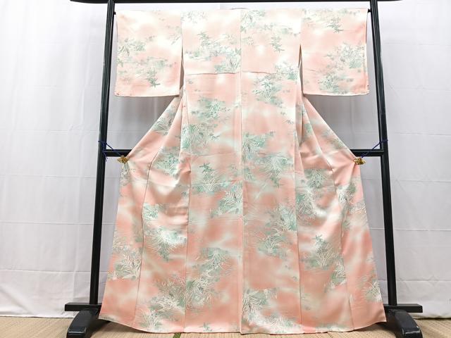 平和屋着物■上質な小紋 草花文 暈し染め 正絹 逸品 BAAW2393yc