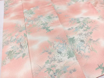 平和屋着物■上質な小紋 草花文 暈し染め 正絹 逸品 BAAW2393yc