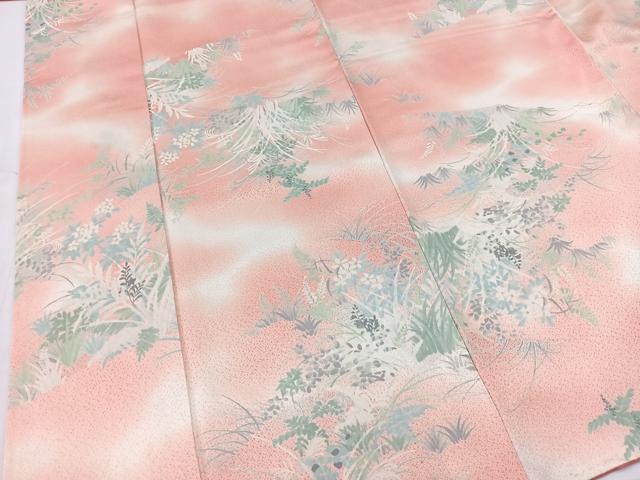 平和屋着物■上質な小紋 草花文 暈し染め 正絹 逸品 BAAW2393yc