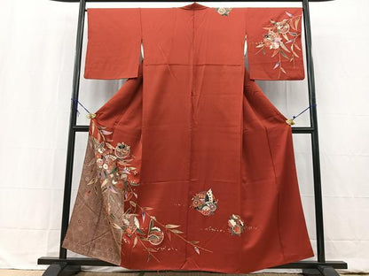 平和屋着物■訪問着 花蝶丸文 金彩 正絹 逸品 BAAW2395yc