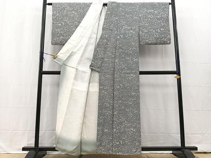 平和屋着物■上質な小紋 風景花文 正絹 逸品 BAAW2401yc