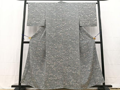 平和屋着物■上質な小紋 風景花文 正絹 逸品 BAAW2401yc
