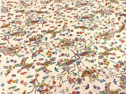 平和屋着物■上質な小紋 型染め 扇花文 正絹 逸品 BAAW2405yc