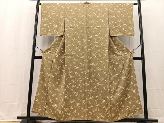 平和屋着物■上質な小紋 花唐草文 正絹 逸品 BAAW2407yc