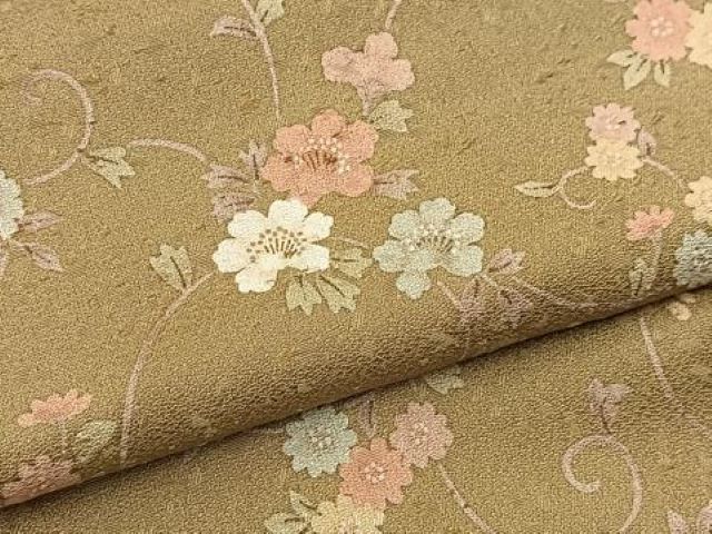 平和屋着物■上質な小紋 花唐草文 正絹 逸品 BAAW2407yc