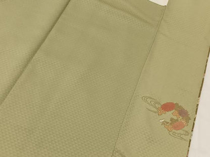 平和屋着物■上質な小紋 花唐草文 正絹 逸品 BAAW2407yc