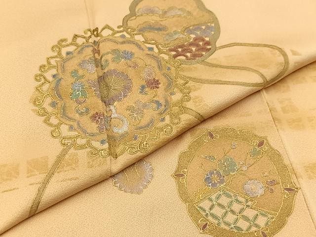 平和屋着物■訪問着 鏡裏風景花文 金銀彩 正絹 逸品 BAAW2408yc