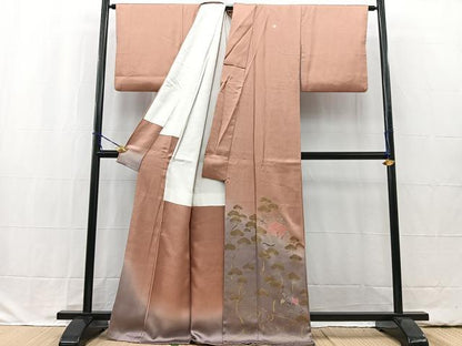 平和屋着物■豪華色留袖 竹屋町刺繍 浜松花文 暈し染め 金銀彩 正絹 逸品 BAAW2414yc